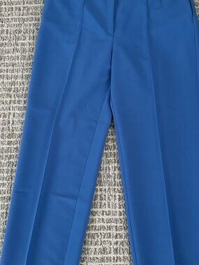 NEW Monnari Designer Bright Blue Tailored Dressy Wide Leg Women's Pants Sz 44